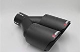 1 X Universal AKRAPOVIC Twin (BLACK)Exhaust Tips Muffler Pipe Carbon Fiber/STAINLESS (INLET 52mm-55mm) (OUTLET 101mm)