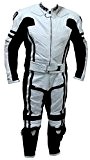 2 pc Perrini ghost Motorcycle Racing Cuir Costume avec Métal Taille Zipper