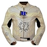 4LIMIT Sports blouson motocyclette en cuir veste moto motard blanc