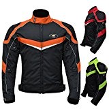 aqwa Homme Moto Vestes haute visibilité imperméable Armour Racing Biker Textile pour homme, noir/orange, petit