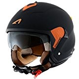 Astone Helmets Casque Jet Mini Trooper, Noir Mat/Orange, L