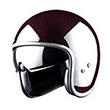 Astone Helmets Casque Jet Vintage Fibre, Carbone Rouge, 55
