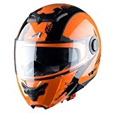 Astone Helmets Casque Modulable RT800, Noir Venom/Orange, M