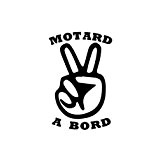 Autocollant Motard à Bord moto sticker - blanc, 8 cm
