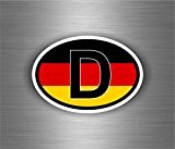 Autocollant sticker voiture moto drapeau code pays D allemagne allemand oval