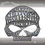 Autocollants Decal Stickers Skull Chrome Harley Davidson x Réservoir Moto Custom