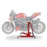 Bequille d'atelier Moto Centrale ConStands Power Ducati Streetfighter 09-13, adapteur+roulettes incl. rouge