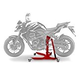 Bequille d'atelier Moto Centrale ConStands Power Kawasaki Z 750/ R 07-12, adapteur+roulettes incl. rouge