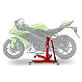 Bequille d'atelier Moto Centrale ConStands Power Kawasaki ZX-10R 08-10, adapteur+roulettes incl. rouge