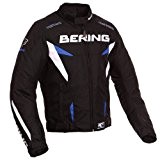 Bering - Blouson moto - Bering FIZIO Noir/Bleu - 3XL
