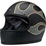 Biltwell Gringo Le Flames Helmet (Flat Black/Grey, XX-Large) by Biltwell