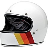 Biltwell Gringo Le Tri-Stripe Helmet (Gloss White, Large) by Biltwell