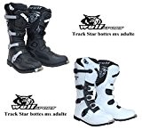 bottes moto adultes WULF TRACK STAR mx motocross enduro quad course chaussures nouvelles 2016 (EU 45, blanc)