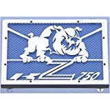cache radiateur / grille de radiateur Z750 04>06 design "Bulldog" + grillage bleu