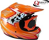 Casque et lunettes protectrices de moto-cross - BMX/tout-terrain - enfant - 7 coloris - Orange - XS (51-52 cm)