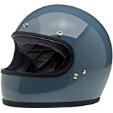 Casque Gringo Biltwell Gloss Baja Blue intégral Helmet Vintage Rétro Années 70 Custom Chopper Bobber L bleu