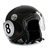 Casque moto jet cafe racer chopperhelm cMX «eightball «8Ball taille s (noir)