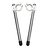 Clip-on Handlebar, CICMOD 37mm Motorcycle CNC Aluminum Fork Tube Clip-on Handlebar Guidon Replaceable Fit for Universal Bike/Moto Silver