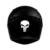 Crâne skull casque moto - autocollant sticker - blanc