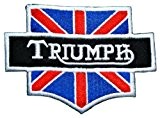 Ecusson brode patch Triumph Motorcycles UK Flag Vintage Bikes Racing Team Jacket Embroidered Iron or Sew on Patch by wonderfullmoon