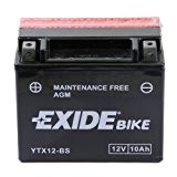 Exide Bike Batterie YTX12-BS - 12V - 10 Ah - 150A EN - 150mm x 87mm x 130mm - M04 ...