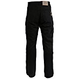 Jean/pantalon cargo de moto - homme - Kevlar - 6 poches/renforts homologués CE - noir - W44 L30
