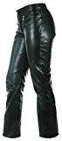 Jeans Femme Pantalon Cuir Mode Moto Motard Lady Leather Chopper noir 26