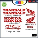 KIT 10 autocollants HONDA TRANSALP Pièces de tailles différentes-- -stickers-MOTO-accessoires-stickers decal Cod. 1197. (Rouge)