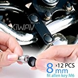 KiWAV moto bouchon de vis rond bolt cap screw cover plug noir pour 8mm thread allen head bolts ie M6 ...