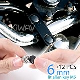 KiWAV moto bouchon de vis rond bolt cap screw cover plug noir pour 6mm thread allen head bolts ie M5 ...