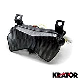 Krator® 2003-2006 Kawasaki Zx6r Zx6rr 636 Z750s Z1000 LED Feu arrière de frein de feux arrière avec indicateurs intégrés clignotants fumée pour moto