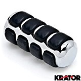 Krator® NEUF Chrome ronde Shift Peg Coque Frein orteil Talon Shifter Tapis en caoutchouc Noir Shift Peg Coque Pédale de ...