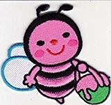L abeille 7 cm ecusson enfant patch thermocollant enfant fille bebe patch applique broderie pour vêtement vetements ecusson thermocollant enfant