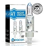 Lampe de phares Beacon H1 night vision - Visibilité claire dans le brouillard, la pluie, la neige et les routes ...
