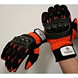 Lemoko Paire de gants de moto avec protections en carbone Disponible en noir, noir/blanc, noir/orange, noir/bleu ou noir/rouge Taille XS ...
