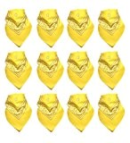 Lot de 12 Bandanas avec motif Paisley original en jaune