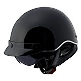LS2 SC3 Solid Half Helmet with Sunshield (Black, Small) by LS2 Helmets