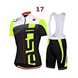 Maillot manches courtes Bicycle Cycling Jersey Quick Dry Outdoor + Shorts Pantalons pour hommes