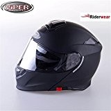 moto casque modulable Viper RS-V85 stéréo relevez tournée casque noir mat (M)