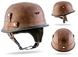 Moto Helmets D33 Leather - braincap cuir wehrmachts Casque en acier semi Bols Casque de Casque de moto casque de casque jet de ...