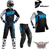 Motocross Combo Jersey Pantalon pour homme Noir bleu Thor Pulse Offroad Cross, Quad, ATV MX SX