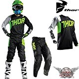 Motocross Combo Jersey T-shirt Pantalon Noir Vert Thor Pulse Offroad Cross, Quad, ATV MX SX