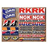 Motorbike race x 24 stickers autocollants hRC gaz rK nGK bRIDGESTONE bREMBO rEPSOL by oNEKOOL moto