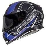 MT Thunder 3 Trace Full Face casque de moto Matt Bleu Noir NEUF 2017