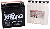 NITRO YTX16-BS -N- Batterie Moto AGM Ouvert avec Pack Acide