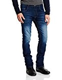 Overlap Jeans de Moto Street+protection de genou,Bleu foncé+vert, 31