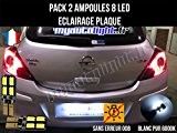 Pack ampoules led éclairage plaque pour Opel Corsa D