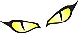 Paire de Evil Eye Design Eyes en jaune pour casque moto biker Sticker voiture 80 x 40 mm chaque