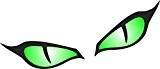 Paire de Evil Eye Design Eyes en vert pour casque moto biker Sticker voiture 80 x 40 mm chaque