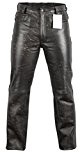 Pantalon en cuir en cuir brun antique Jeans Biker moto Pantalon en cuir (30)